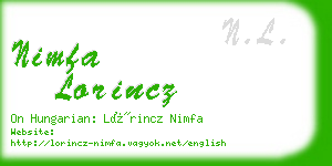 nimfa lorincz business card